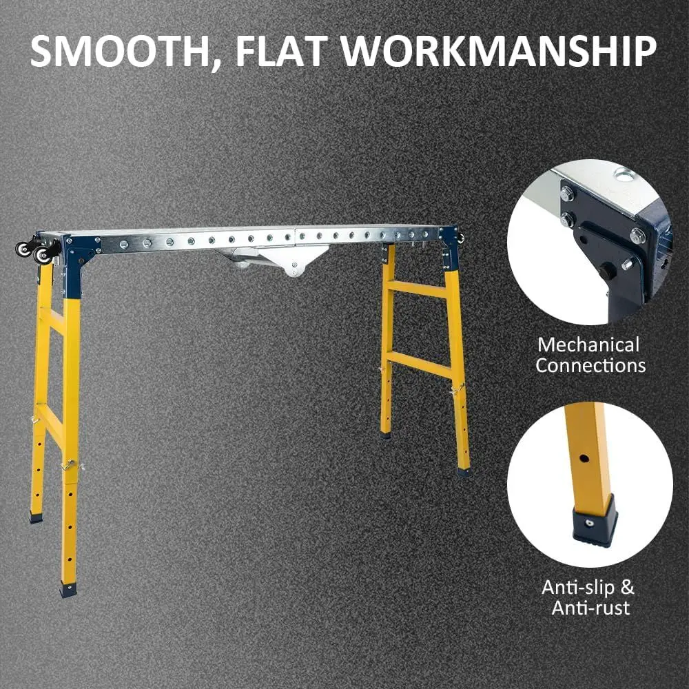 Folding Steel Welding Table with 1100lbs Capacity, Wheels, and Handle for Workshops and Garages