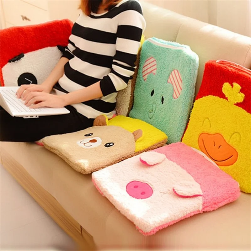 Cartoon Animal Plush Soft Seat Cushion Home Car Office Tatami Thicker Chair Backrest Cushion Student Comfort Buttocks Cushion