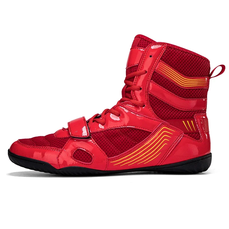 

Professional Boxing Shoes Men's Wrestling Training Shoes Red White Women Fighting Sanda Strength Gym Boxer Boxing Fight Boots