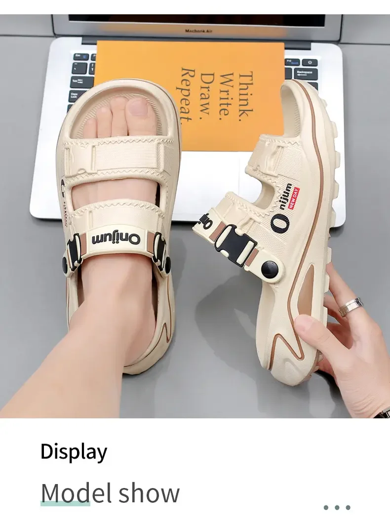 Herren-Sportsandalen mit dicker Sohle – Sommer 2026 – Outdoor, rutschfest, zum Fahren, Strand, leicht, bequem, EVA-Plattform-Slipper – Detail 18