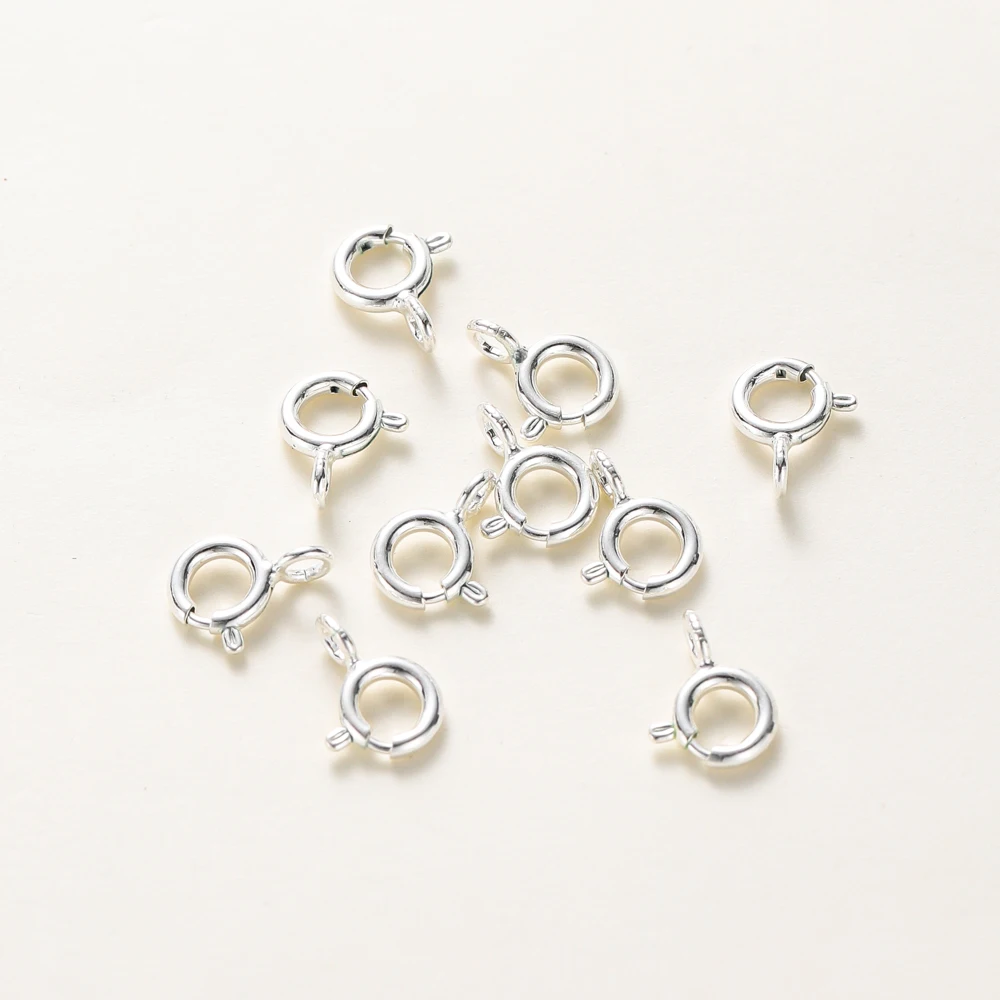 10 Stück/14K 18K Gold runder Federverschluss mit Biegering offener Verbindungsverschluss für DIY-Schmuck Halskette Kettenherstellung Zubehör