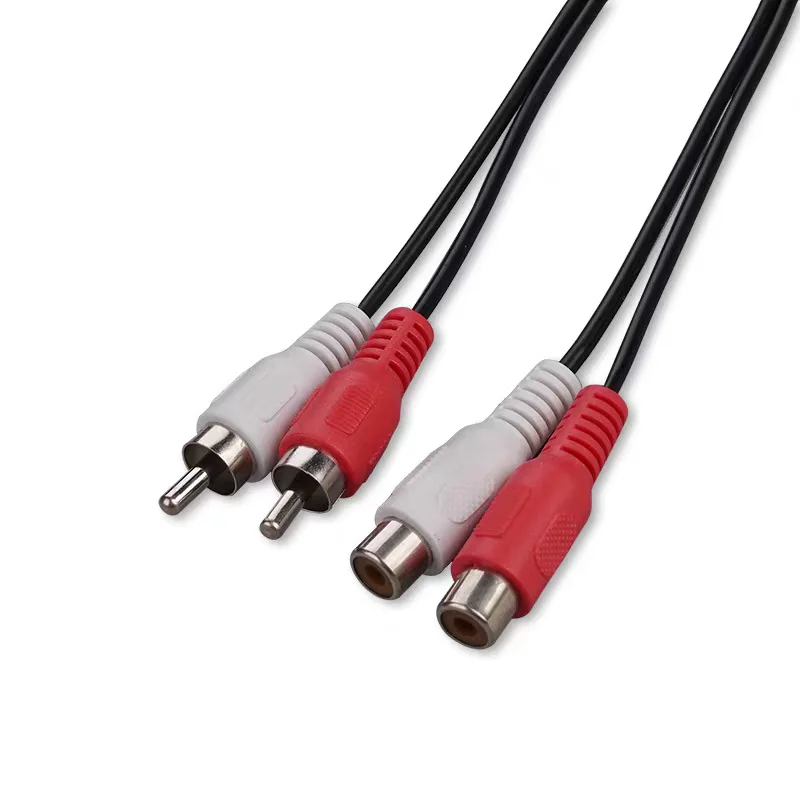 

RCA Video Dual Parallel HD Lotus Head Audio Cable Audio Connection Cable AV Cable 2 Pair 2 Male Female 1 Meter