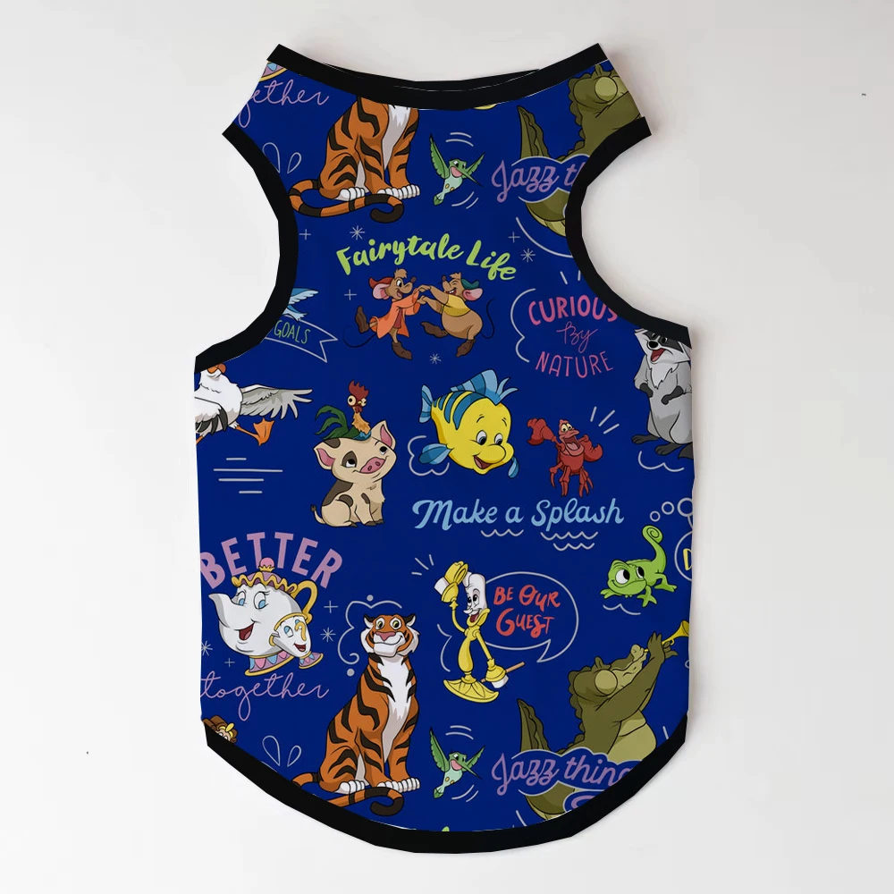 New 2024 Disney Story Printed Dark Blue Cartoon Leisure Sports Pet Cat Puppy Bulldog Vest XS-6XL