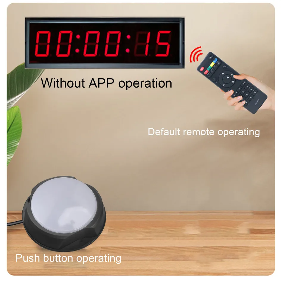 Boyiit 26" Huge LED Race Clock Timer – 5.6" Numbers, Tripod Stand, Digital Countdown & Gym Interval Workout Timer (Red)
