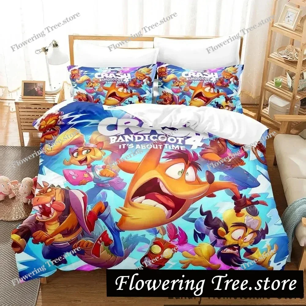 

3D Print Crash Bandicoot Game Bedding Set Boys Girls Twin Queen King Size Duvet Cover Pillowcase Bed boys Adult