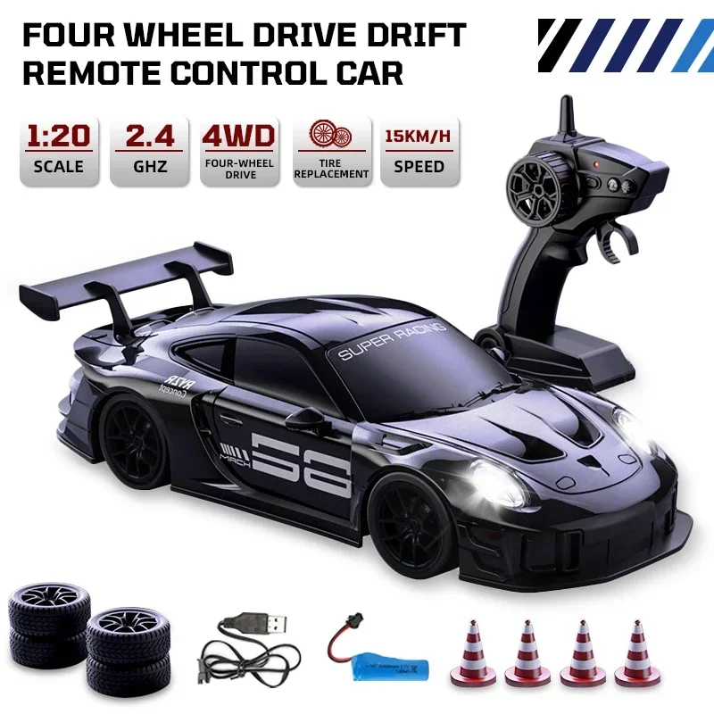 

Высокоскоростная радиоуправляемая дрифт-машина 4WD 15 км/ч с подсветкой, беспроводная модель, подарок для мальчика