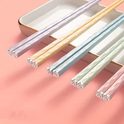 5 Pairs Reusable Japanese Chopsticks Colorful For Eating Metal Korean Cooking Chopsticks Set Stainless Steel Alloy Sushi Sticks