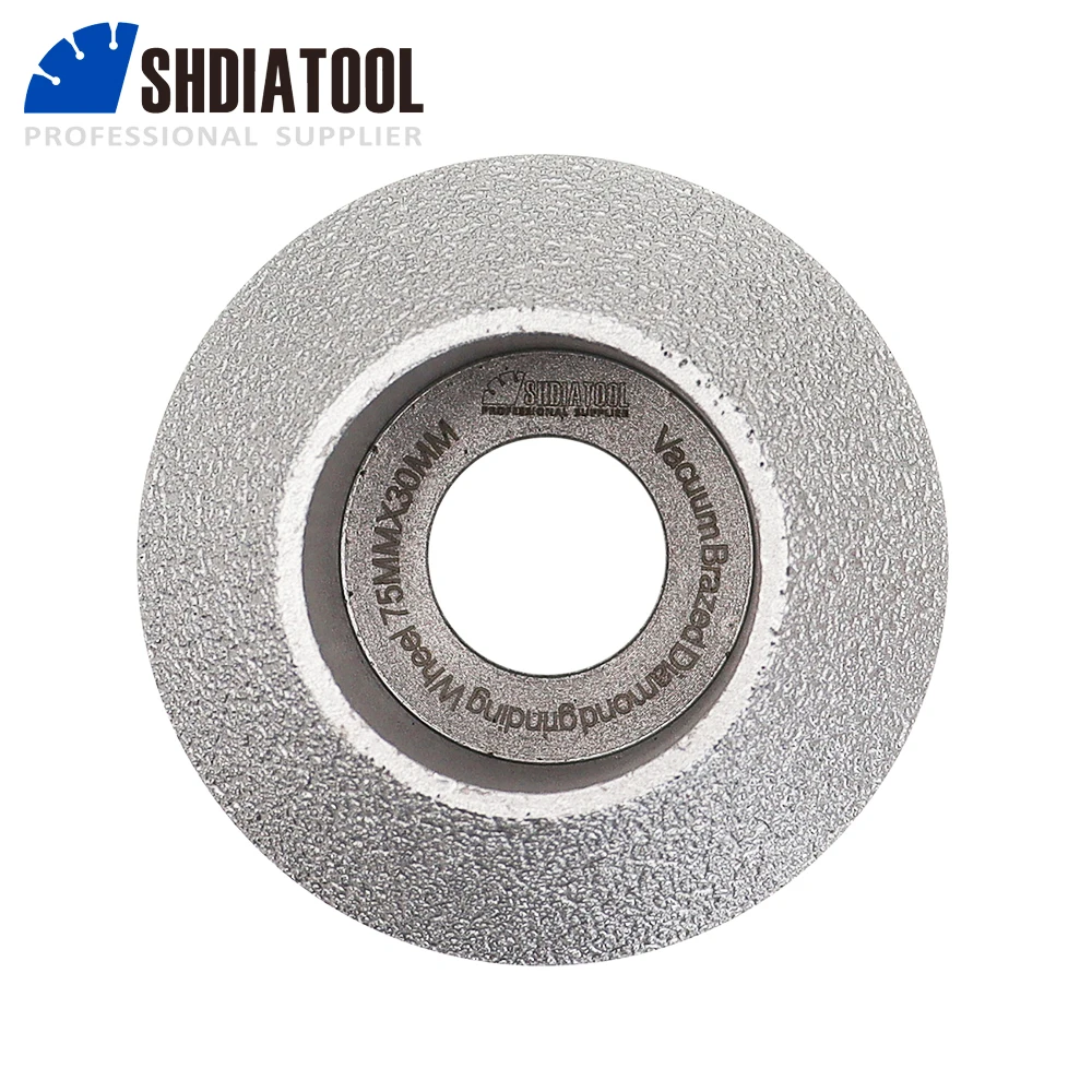 

SHDIATOOL Vacuum Brazed Diamond Grinding 30MM Wheel Wood Carving Sanding Disc Dia 75mm Abrasive Tool For Marble Ceramic Stone