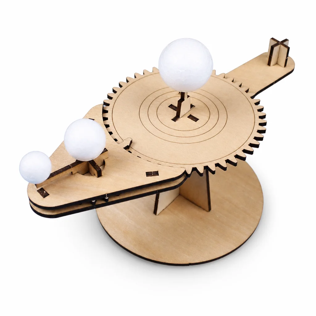 Wooden DIY Sun-Earth-Moon Model STEM Science Kits for Kids Astronomy Learning Educational Toy School Teaching Aids 3D Puzzle