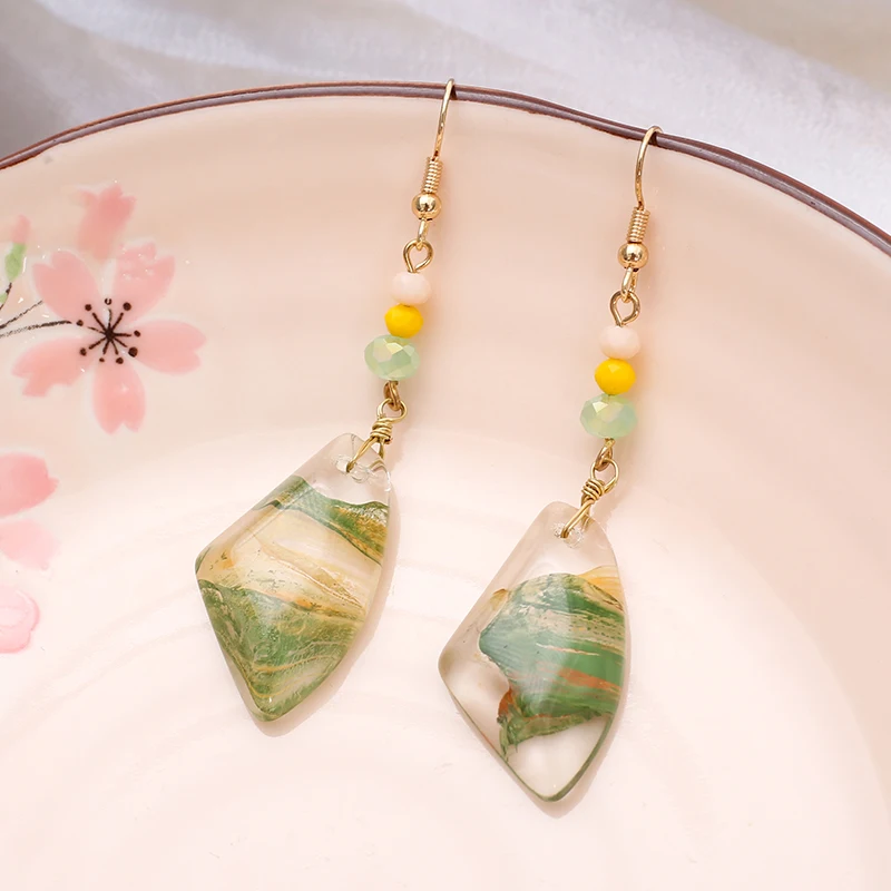 Transparente Tropfenohrringe für Damen, luxuriöse Kristall-Handarbeit, kunstvoll verflochtenes Design, Vintage, geometrische, unregelmäßige Form, Schmuck für den täglichen Gebrauch. – Detail 10