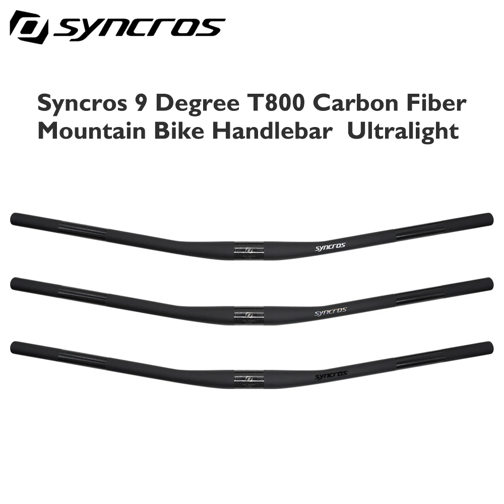 

Сверхлегкий карбоновый руль для горного велосипеда SYNCROS | 9 ° Руль для горного велосипеда с подъемом 31,8 мм, диаметром 640-780 мм — матовый черный