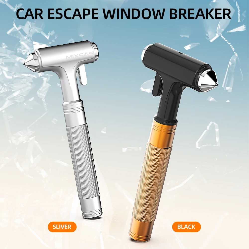 

MIXSAS Автомобильный молоток безопасности Цельнометаллический аварийный выключатель оконного стекла и резак для ремней Спасательные спасательные инструменты для автомобиля