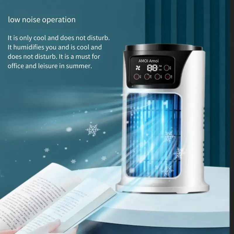 Portable Fan Air Conditioners USB Electric Fan LED Night Light Water Mist Fun 3 In 1 Air Humidifie For Home