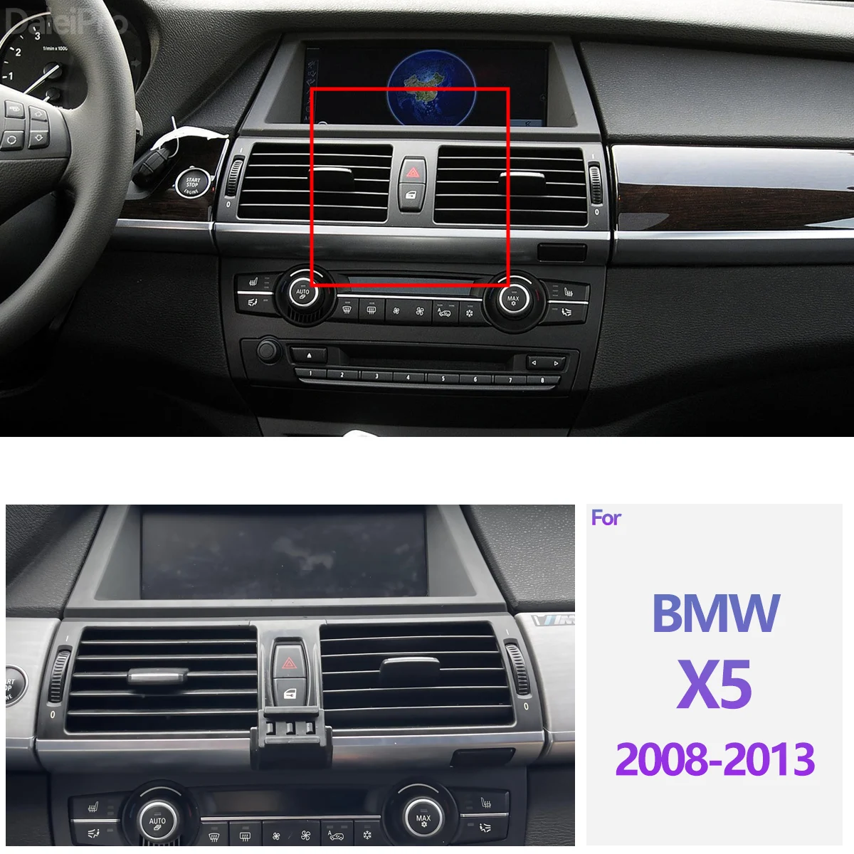 Für 2008-2013 BMW X5 E70 Auto-Handyhalterung Kabelloses Ladegerät Magsafe-Halterung Auto-Klemmung Starker Magnet Auto-Zubehör
