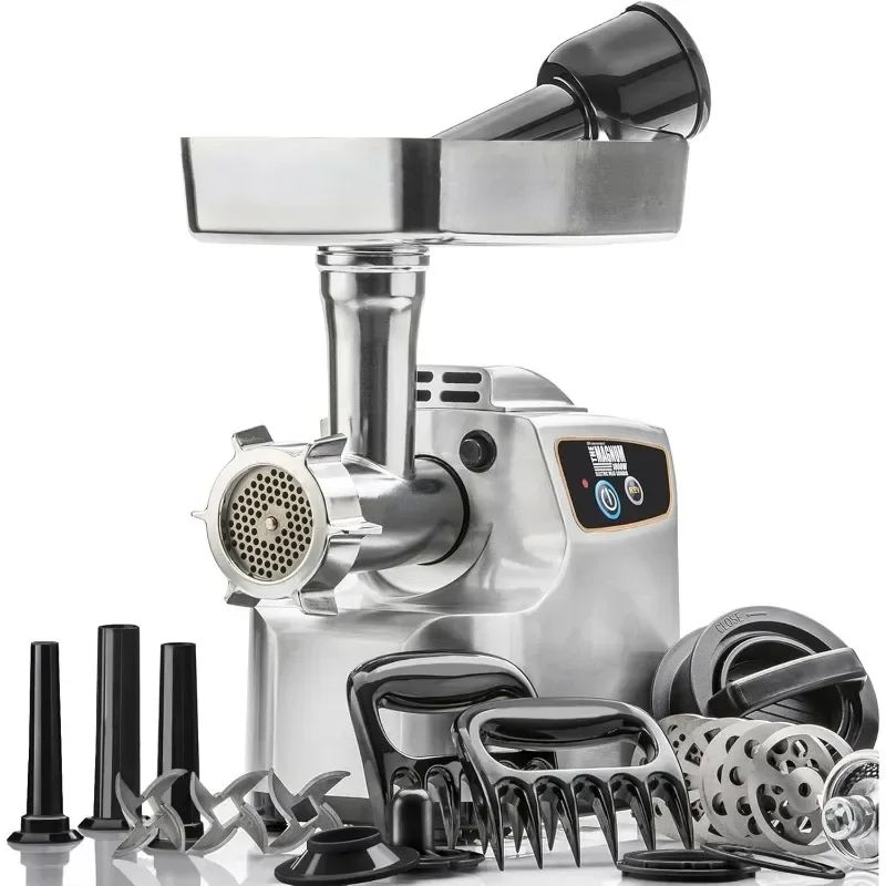 

STX INTERNATIONAL Heavy Duty Electric Meat Grinder -3 Lb High Capacity Meat Tray,6 Grinding Plates, 3 S/S Blades,3 Sausage Tubes