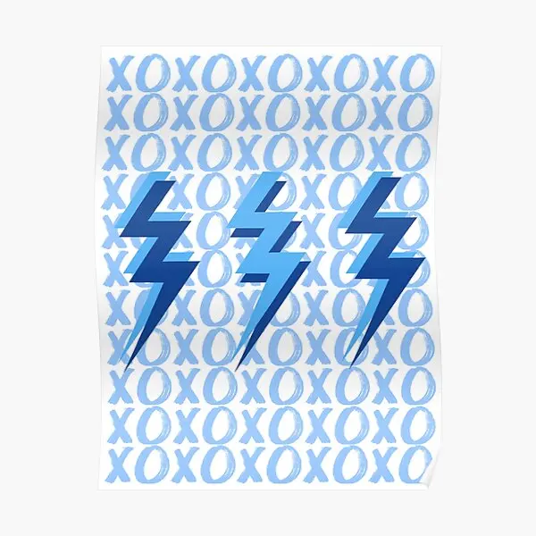 Xoxo البرق البراغي الأزرق المشارك الفن طباعة الديكور خمر جدار ديكور مضحك اللوحة الحديثة صورة غرفة المنزل جدارية لا الإطار