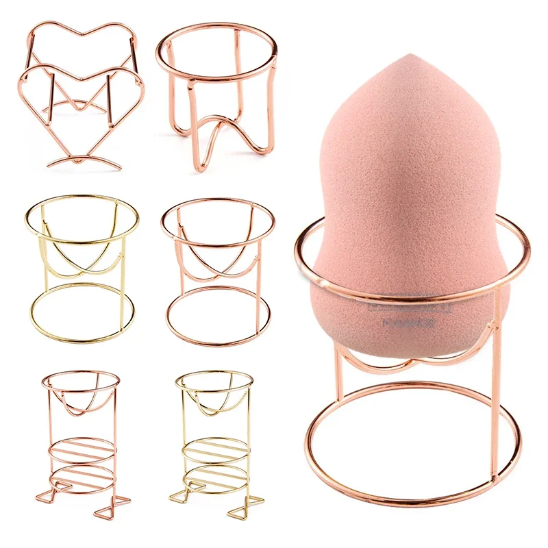 Beauty Makeup Sponge  Powder Puff Shelf Drying Holder Rack Puff Storage Rack Beauty Tray Metal Drying Bracket Box