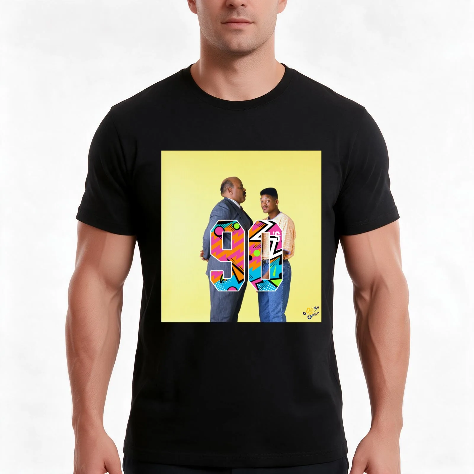 Deff-Soul 90s Fresh Prince T-Shirt, Summer Casual Cotton Tee, Oversized Streetwear Tops, Vintage Graphic Print, Unisex Men Women