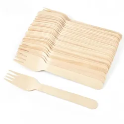 50PCS Disposable Forks Kitchen Restaurant Portable Disposable Forks Banquet Picnic Wedding Camping Picnic Salad Fruits14cm