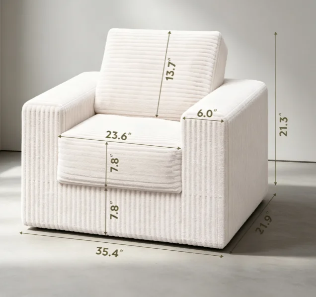 Disian Vacuum Compressed, Single Seater Leisure Sofa,non-collapsing, Box Packed, Roll Packed Modular Bean Bag Chair
