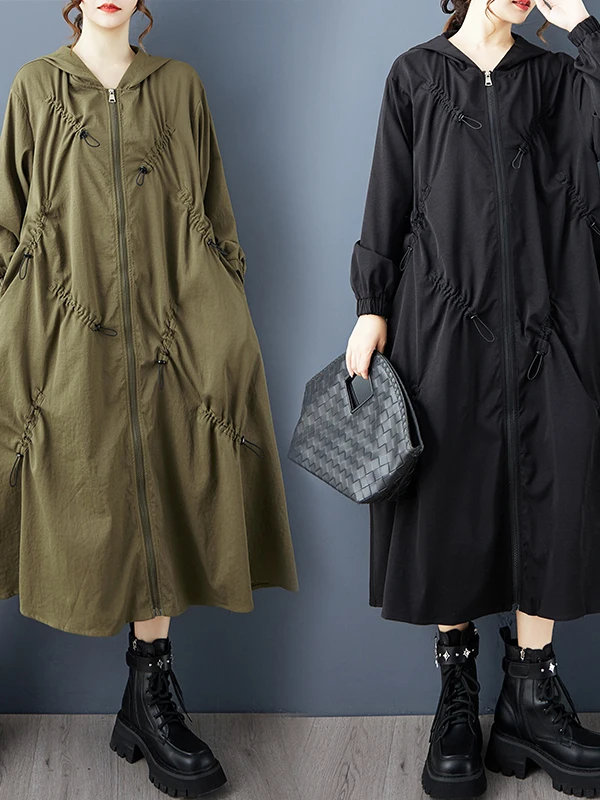 

Casual Autumn Winter Coat Medium Length Loose Korean Sle Women's Spring Autumn Seasonal Faionable Outerwear Brand Tag Rem...