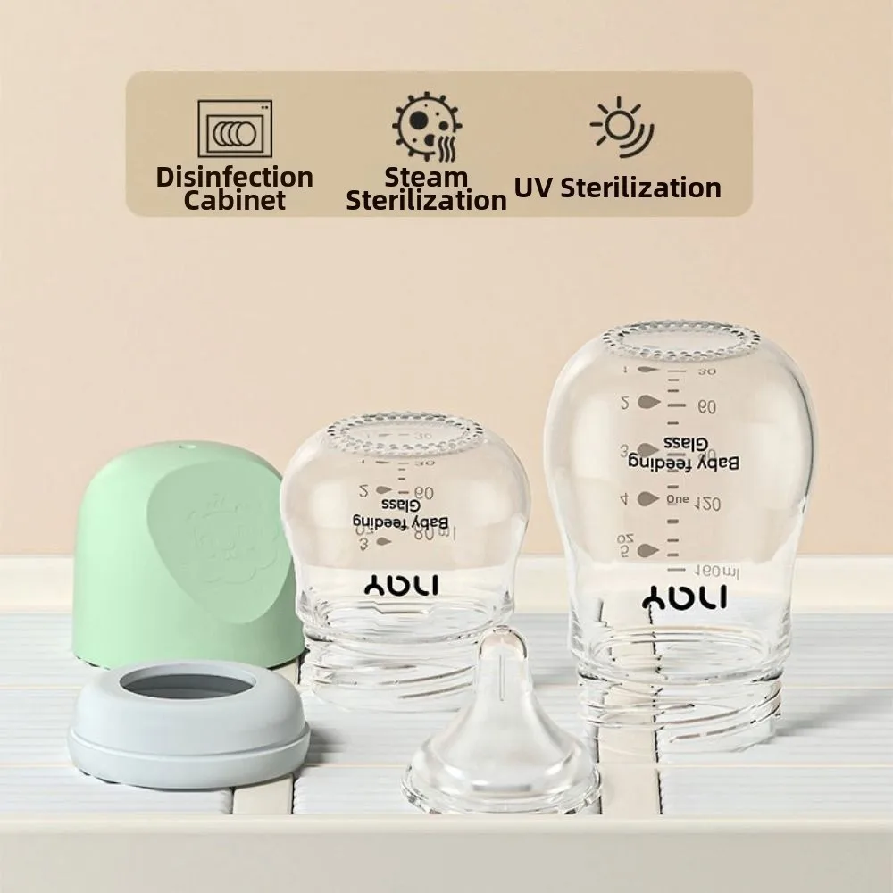 Biberon en verre Transparent Anti-étouffement Anti-flatulence nouveau-né biberon de qualité alimentaire 80/160ML bébé tasse à boire cadeau