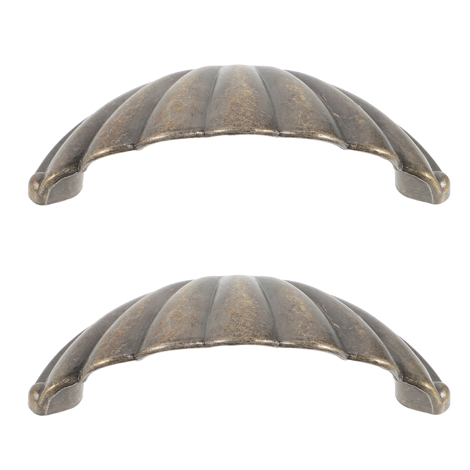 

2pcs Retro Cabinet Handles Shell Shaped Knobs for Dresser Drawers Kitchen Pulls Door Handles Metal Furniture Accessories