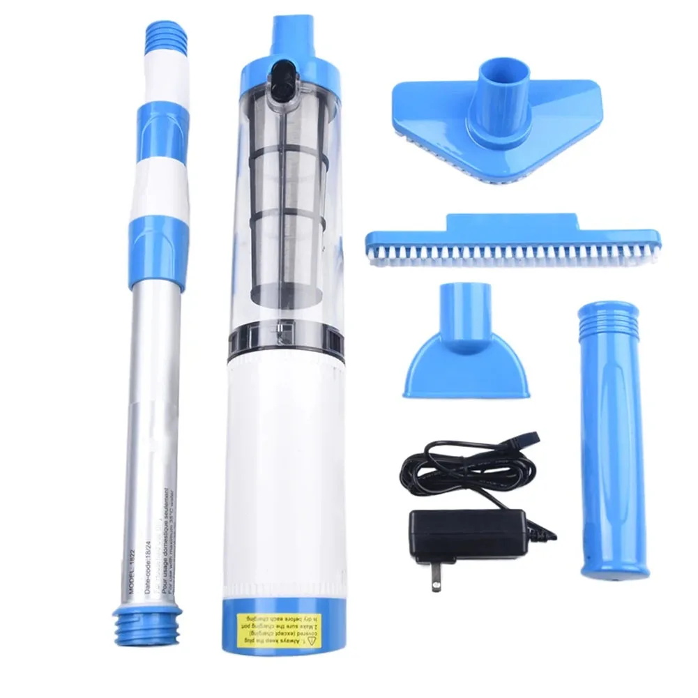 1-set Pool Vacuum Cleaner With Battery Strong Suction Pool Cleaner Multifunctional Pool Vacuum Cleaner Telescopic Pole Cleaning