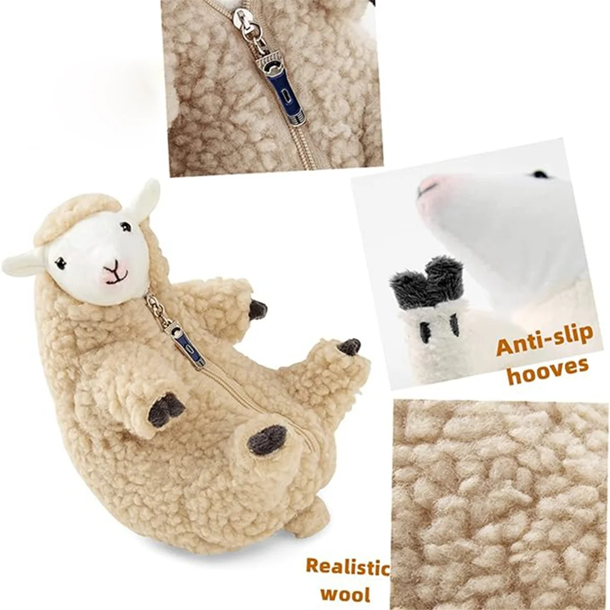 Peluches de oveja afeitada, Animal de peluche de cordero divertido, lindo compañero de mascota durmiente, los mejores regalos de cumpleaños para niñas, niños y adolescentes