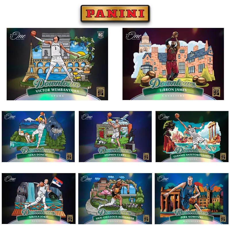 

Panini 2024 Diy Homemade Nba Downtown Variation James Doncic Wembanyama Curry Basketball Star Trading Cards Gift Collection
