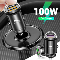 100W mini car charger fast charging for iPhone QC3.0 mini PD USB Type C car mobile phone charger For Jaguar XF XE F-Type F-Pace