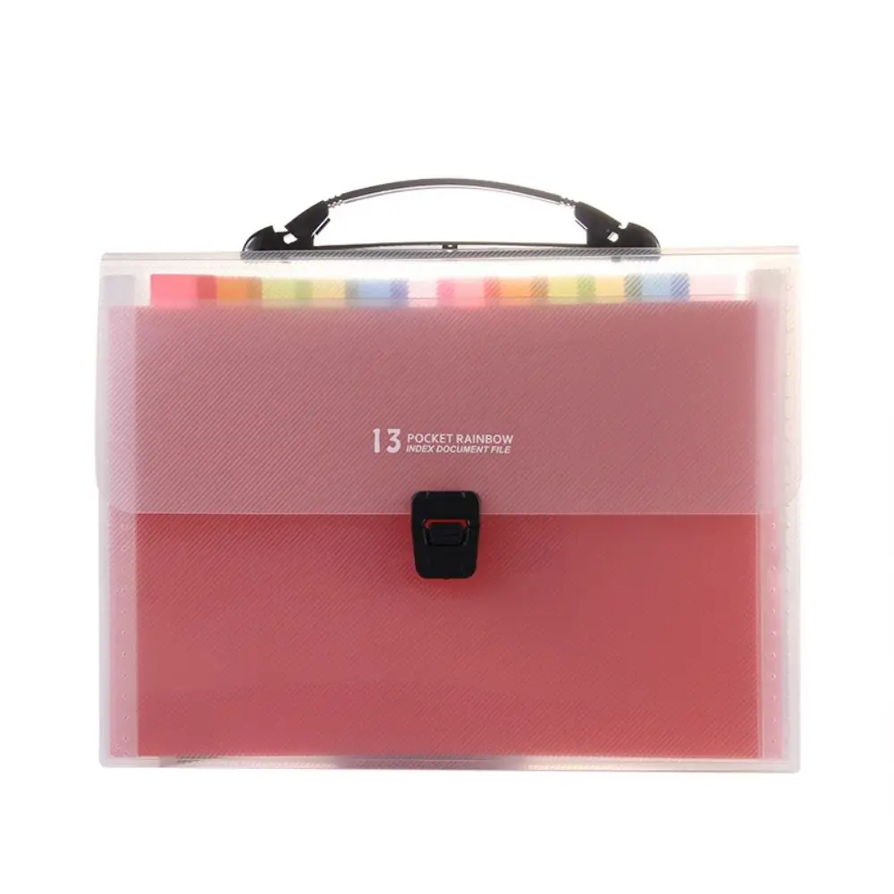 13 Layers A4 Handheld File Bag Rainbow Color Large Capacity Test Paper Storage Bag INS High Appearance