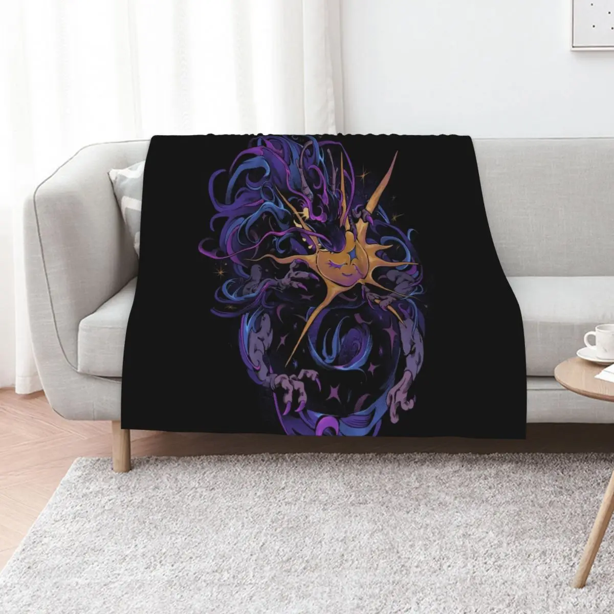 Eclipse Dragon Throw Blanket Flannel Fabric Soft Plaid Sofa Quilt Baby Blankets