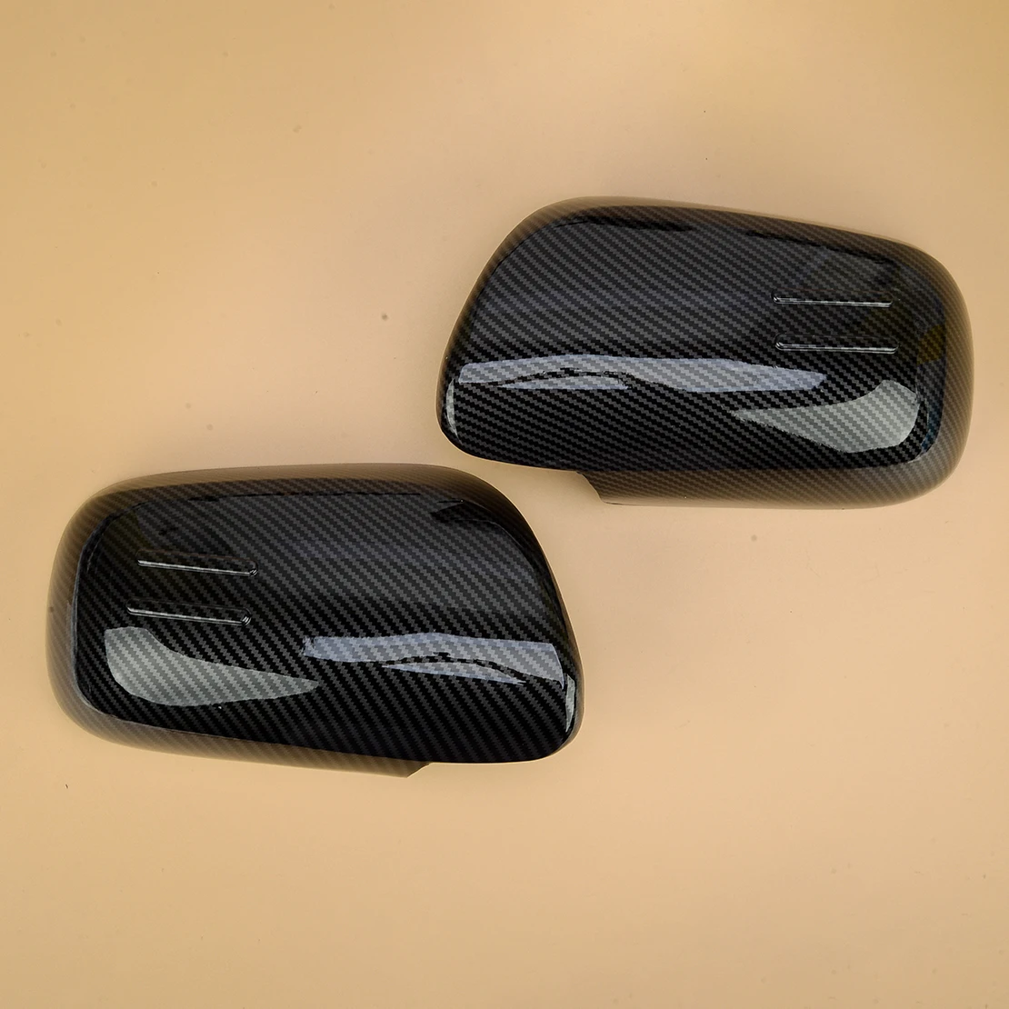 1 Pair Black Front Side Rearview Mirror Cover Cap Trim Carbon Fiber Style Fit for Toyota Camry Sedan 2007 2008 2009 2010 2011