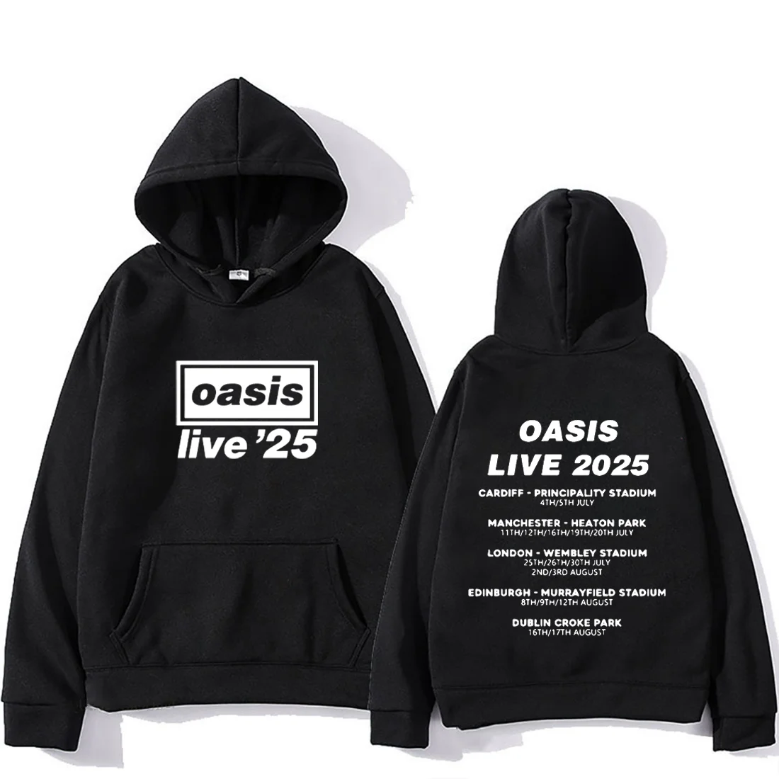 

OASIS Live 25 Tour 2025 Loose Hoodie Men Women vintage hip hop streetwear oversized fashion clothes Fleece Long sleeve pullovers