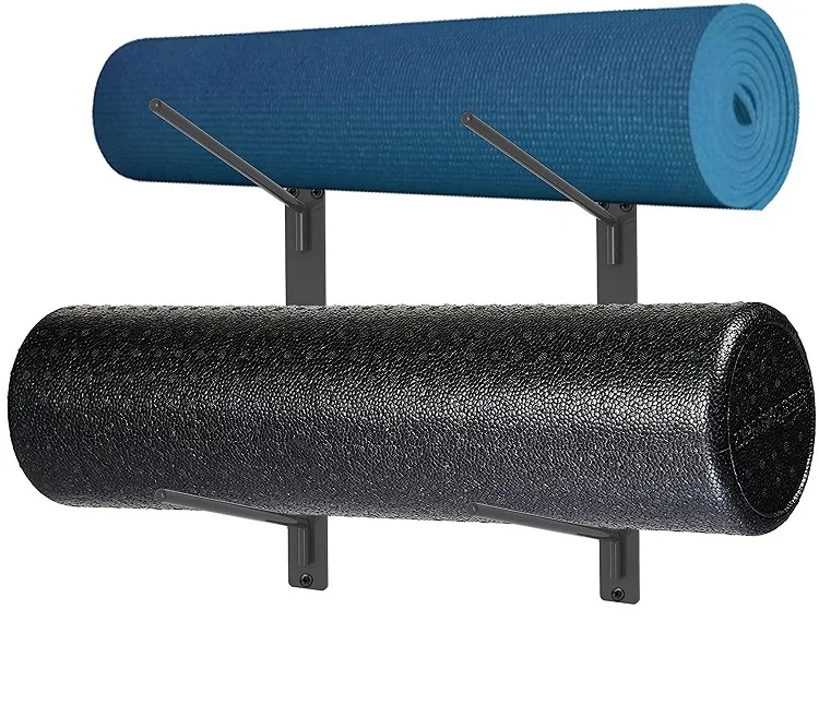 

Wall Mount Yoga Mat Foam Roller Towel Rack Hanging Yoga Strap Hookpromote sales