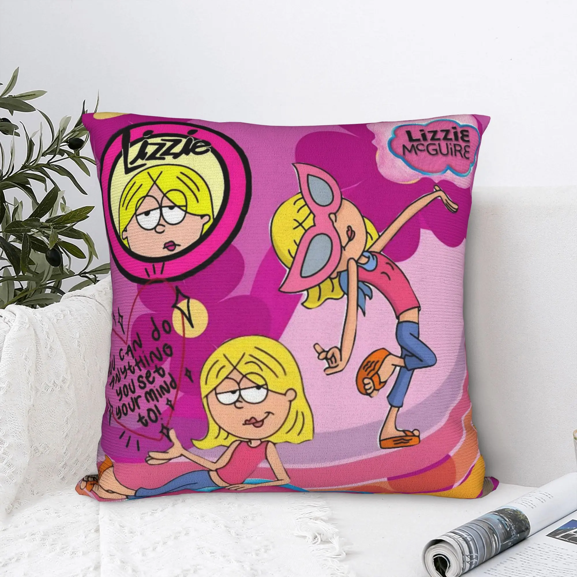 Lizzies Cartoon McGuires Square Pillow Cases  Cushion Cover Customized Polyester Decorative Pillowcase for Home 18