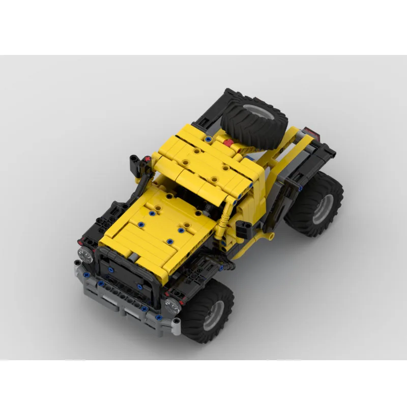 MOC-99645 نموذج مكعبات بناء شاحنة صفراء صغيرة كلاسيكية جديدة، 543 قطعة، هدية لعبة عيد ميلاد وعيد الميلاد للأولاد والكريسماس #3