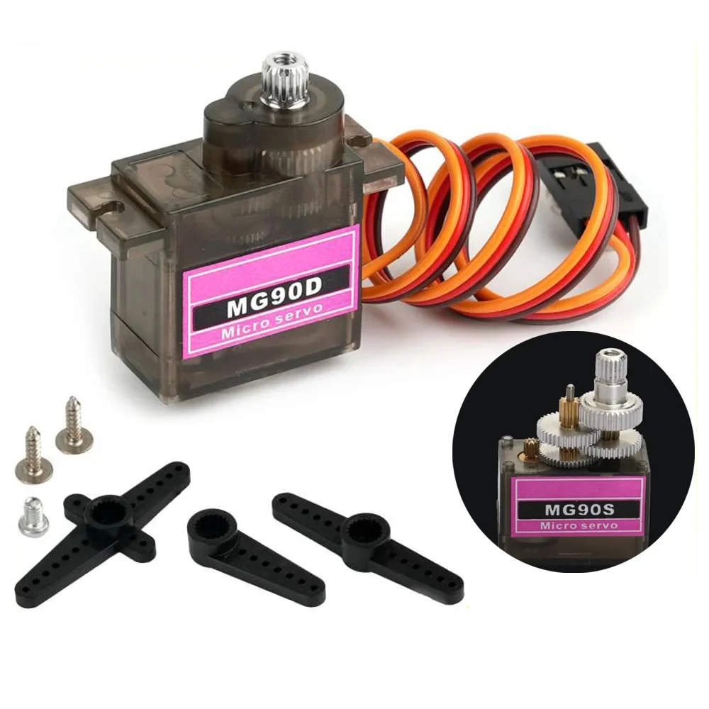 

1/2/4/10pcs MG90D 9g Micro Servo Motor 180/270/360 Degree All Metal Gear Mini Digital Servos for RC Plane Helicopter Drone Toy