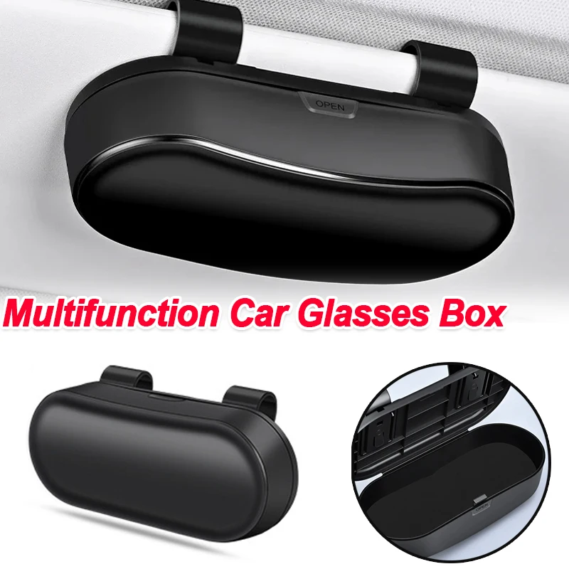 Multifunktionale Auto-Brillenbox Sonnenblenden-Brillenetui Karten- und Ticketaufbewahrung Auto-Fahrbrillenhalter Auto-Innenausstattung Zubehör