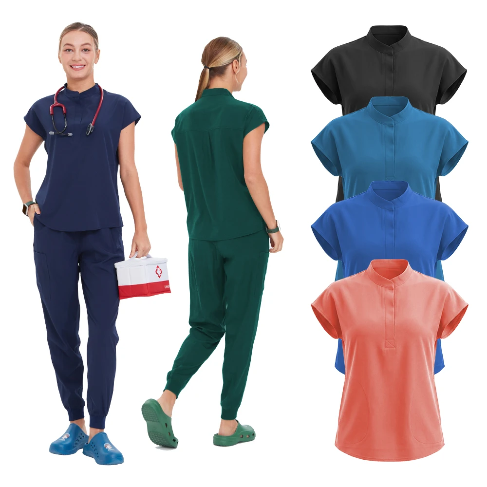 速乾性医療ユニフォーム女性スクラブセット看護作業服美容院スパ作業服看護作業服-s22