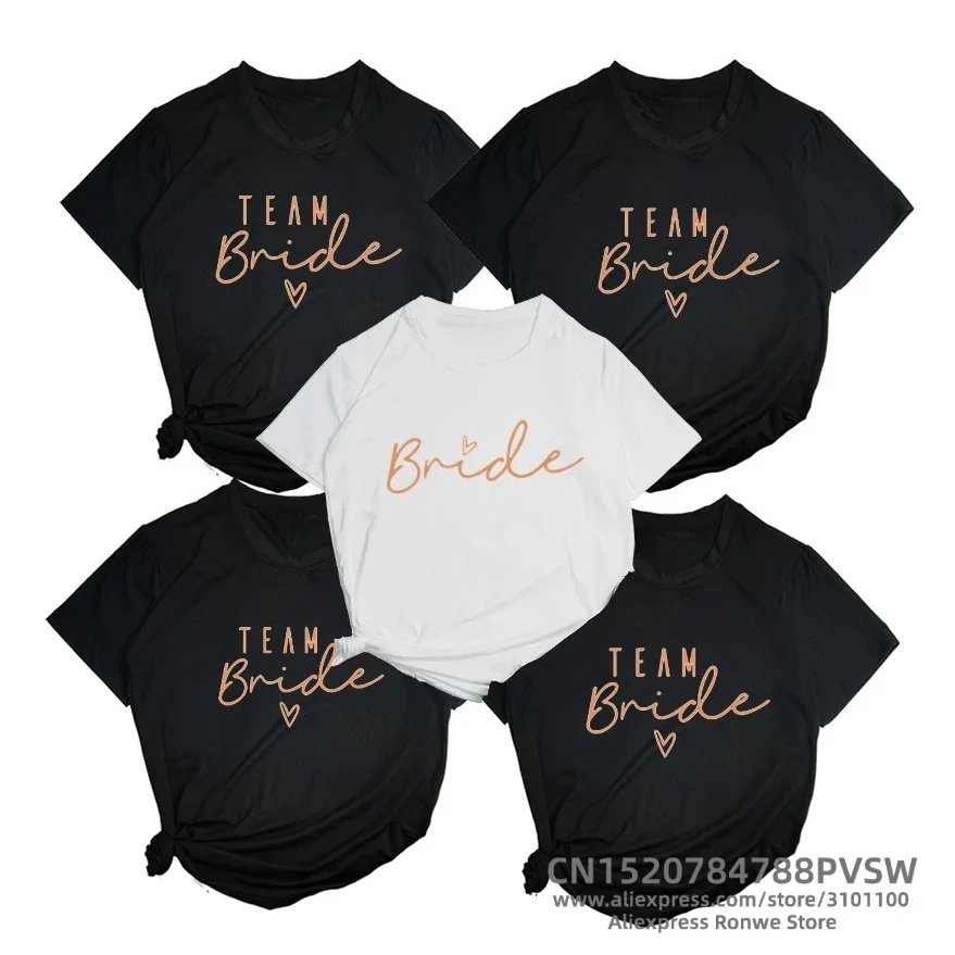 Camiseta divertida para mujer con letras Gold Team Bride, para despedida de soltera, fiesta de despedida de soltera, damas de honor, boda, verano, estilo Y2K