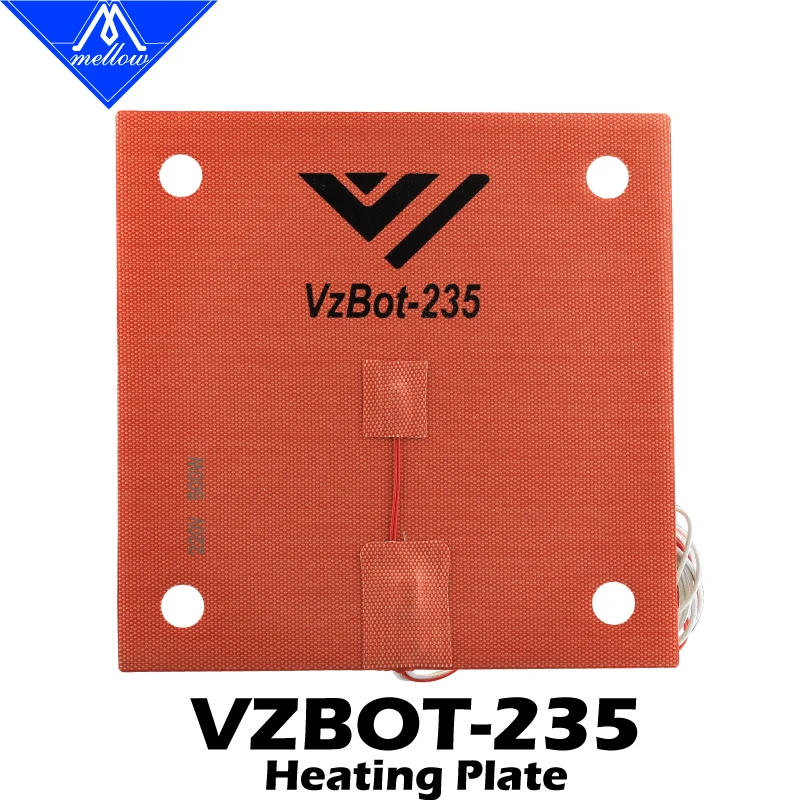 

Mellow Top VZ235 Flexible 220x220mm Silicone Heater 150C Safeguard 110V 220V Heated Bed Build Plate For VzBoT 235 3D Printer