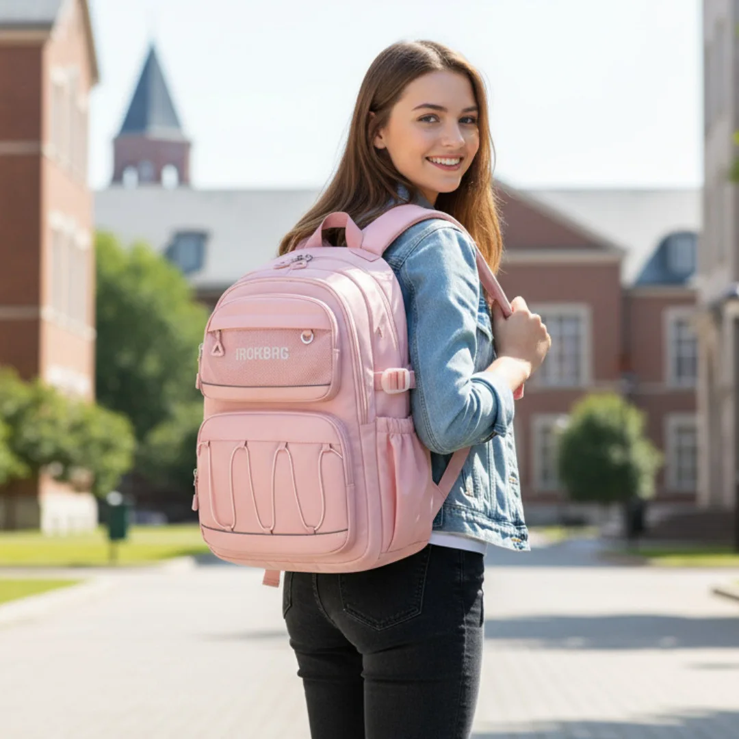 Ransel Kapasitas Ekstra Besar untuk Siswi SMP, Tas Sekolah Ergonomis untuk Remaja, Tas Laptop untuk Pelajar, Kembali ke Sekolah