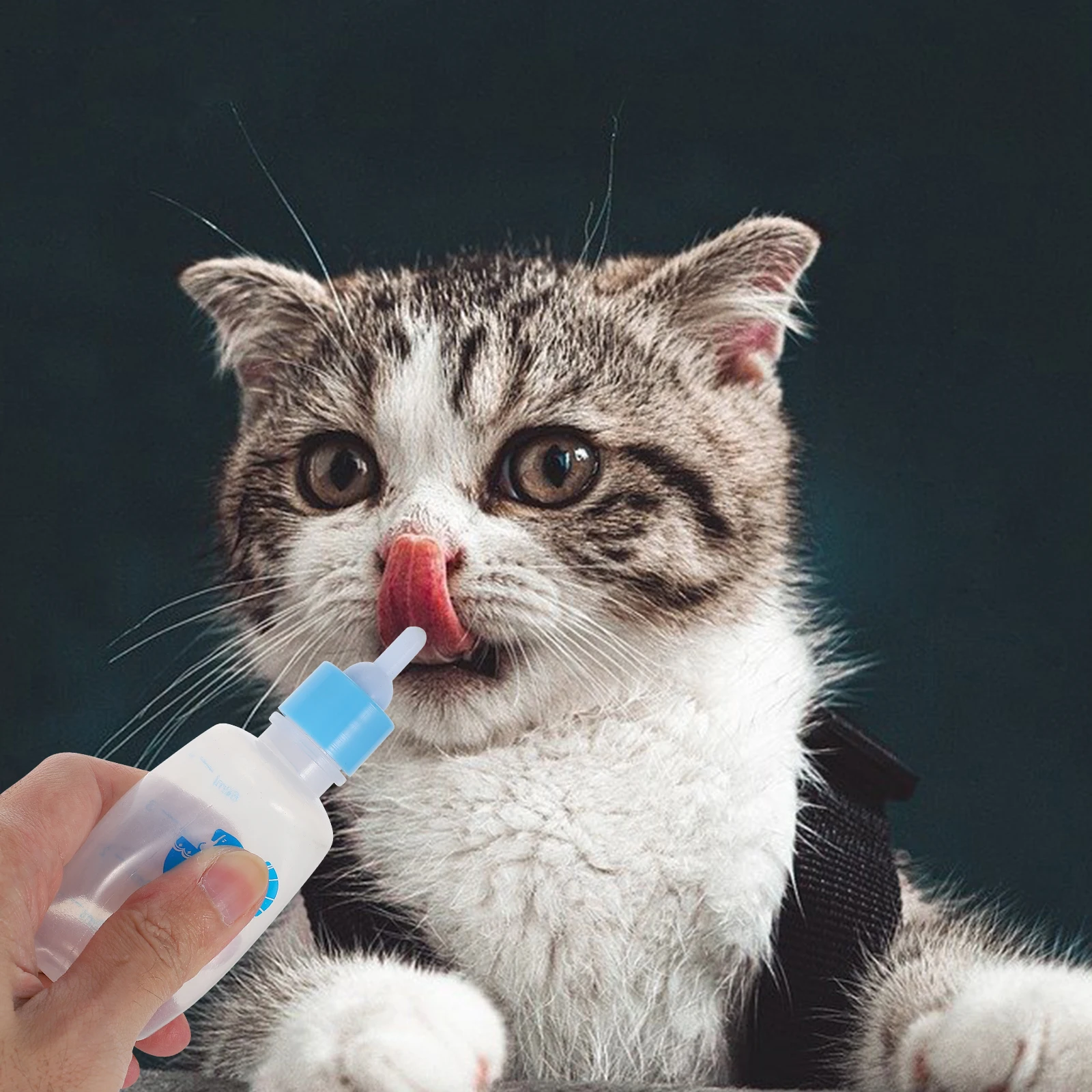 

2 Pcs Pet Nursing Bottles Lightweight Puppy Feeder Kitten Bottle Silicone Pacifier Milk Feeder for Cats Dogs Easy Clean Reusable