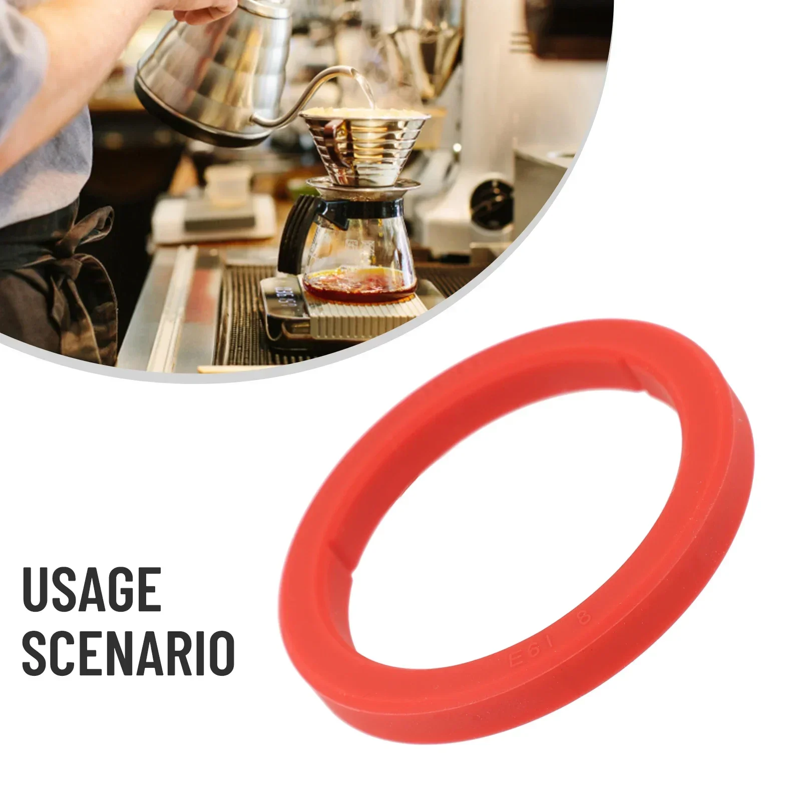 ForCafelat E61 Silicone Group Head Gasket Seal Espresso Coffee Machine O-Ring Gasket Coffeeware Leak-Proof Seal 8mm