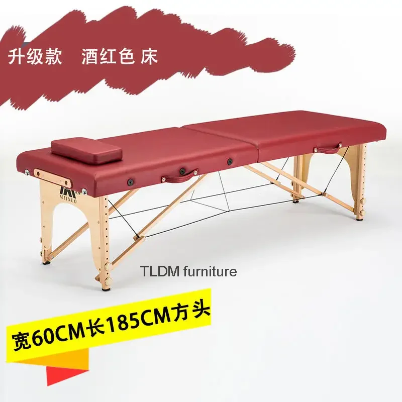 Folding massage bed massage portable home hand needle moxibustion physiotherapy beauty bed tattoo bed Salon Furniture Wooden bed