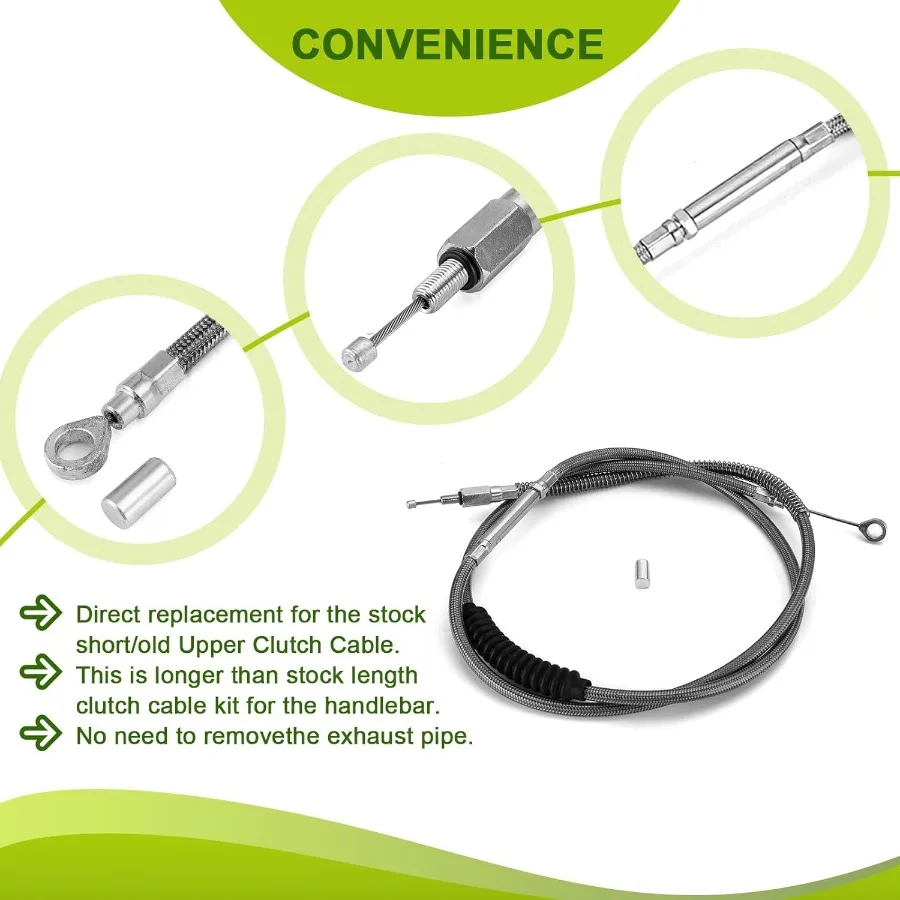 طقم كابل خانق وخامل مع خط فرامل أمامي علوي وسفلي ABS وكابل قابض مصمم لهارلي سوفتيل فات بوي سليم #5