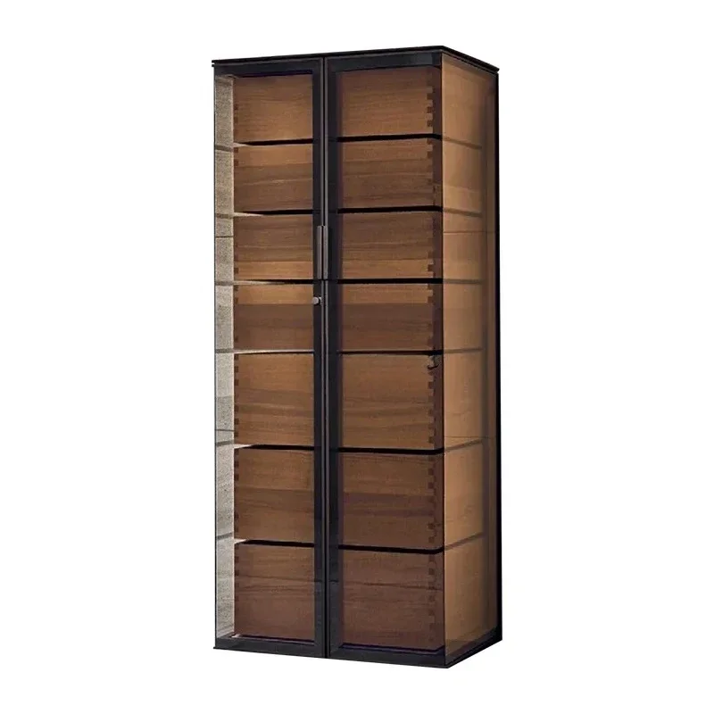 A  Italian minimalist solid wood seven-bucket wine cabinet high-end drawer villa  bedroom bucket cabinet