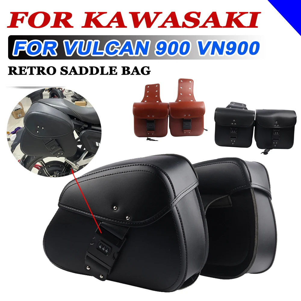 

For Kawasaki Vulcan 900 VN900 VN 900 Motorcycle Accessories Waterproof Saddle Bag Luggage Side Tool Storage Bag Rear Seat Bag